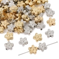 Golden and silver flower alloy spacer beads for DIY handmade jewelry crafting bracelets - Five-petal Flower / 30Pcs Pack / Silver