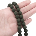 Natural porous dark gray lava stone beads for DIY handmade jewelry bracelets and necklaces - Dark Green / 4mm (Approx 90pcs)