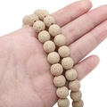 Light beige natural lava rock stone beads for DIY jewelry and diffuser bracelets - Beige / 6mm