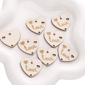 Handmade heart-shaped wooden pendants with Love engraving for DIY crafts and ornaments - Love Style (#05)