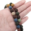 Bunte 8-10 mm Lava-Vulkangestein-Rundperlen für die DIY-Armband-Schmuckherstellung - Zufällige Mischfarben