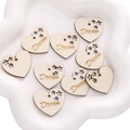 Handmade wooden heart charms with Dream engraving and star cutouts for DIY projects - Dream Style (#06)