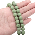 8mm grüne Lavastein-Perlen mit poröser Textur für DIY-Schmuckherstellung - Grasgrün
