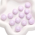 Lavender purple acrylic smile face beads for DIY jewelry making and bracelets - 18mm Hole Approx 3mm / Round Smile Face / Purple