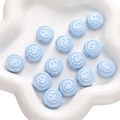 DIY light blue acrylic smile face beads for making necklaces and bracelets - 18mm Hole Approx 3mm / Round Smile Face / Blue