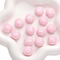 Perline sorridenti in acrilico rosa per la creazione di gioielli fai da te - 18mm Foro Circa 3mm / Faccina Sorridente Rotonda / Rosa