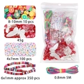 Kit de perles baroques en pâte polymère et perles alphabet pour bijoux DIY créatifs - 1 Ensemble/Paquet / Série Rouge