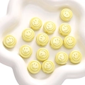 Simpatiche perline gialle con faccina in acrilico per gioielli fai da te fatti a mano - 18mm Foro Circa 3mm / Faccina Sorridente Rotonda / Giallo