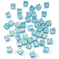 Perline a cubo con lettere da 12mm in acrilico blu iridescente per gioielli DIY - Lettere Casuali 12x12mm Foro Circa 6,7mm (10 Pezzi/Confezione) / Blu lago