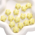 Simpatiche perline gialle a stella con faccina per creazione di gioielli e artigianato - 18mm Foro Circa 3mm / Stile Faccina Sorridente a Stella / Giallo