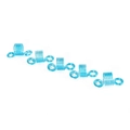 Sky blue spiral dreadlock hair rings in a 5-piece set for DIY braiding styles - 5-Loop Spring (BJL002) / Blue