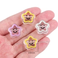 Colorful 19mm acrylic star beads with black smiley faces for DIY jewelry making - Star Style