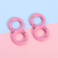 Pink figure-8 shaped alloy spring gate hooks for DIY keychains and bag accessories - Deep Pink