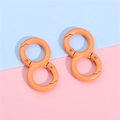 Set of two bright orange figure-8 aluminum carabiner clips for DIY keychains and bag charms - Orange