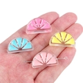 DIY colorful acrylic fruit slices in blue, pink and yellow for resin jewelry making - Half Orange Style
