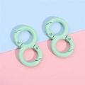 Pair of mint green figure-8 alloy carabiners with spring snap hooks for DIY accessories - Grass Green
