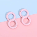 Pink figure-8 alloy keychain hook set for DIY bag accessories and craft projects - Pink