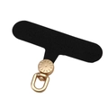 Pestaña de fijación de tela Oxford negra con conector de anillo en D dorado giratorio - Anillo Dorado Parche Negro