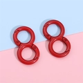 Red figure-eight alloy spring keyring buckle for DIY bag accessories and keychains - Red