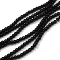 Polierte 5-8mm schwarze Achatsteinperlen für DIY-Schmuckherstellung und Handwerk - Schwarze Glasperle Rund / 38cm/Strang (4mm)