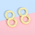 Light yellow figure-8 spring clasp keychain with matte spray finish for DIY accessory - Yellow