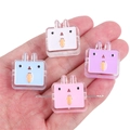 DIY colorful acrylic bunny beads in white pink purple and blue for jewelry making - Funny Rabbit Style