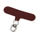 Pestaña de cordón para teléfono de tela Oxford roja con gancho de metal giratorio plateado - Anillo Plateado Parche Rojo Vino