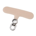 Durable beige Oxford fabric phone lanyard connector with 360-degree rotating metal ring - Silver Ring Beige Patch / 6x4.5cm (0.6mm Thickness)