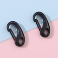 Two black alloy spring snap hooks with lobster clasp for DIY keychain accessories - 4 Pieces/Pack (12x25mm) / Black