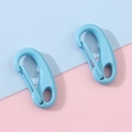 Set of two light blue alloy lobster clasps with smooth lacquer finish for DIY crafts - 4 Pieces/Pack (12x25mm) / Blue