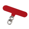 Red Oxford fabric phone tether tab with silver 360-degree rotating metal D-ring hook - Silver Ring China Red Patch / 6x4.5cm (0.6mm Thickness)