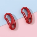 Pair of glossy red alloy lobster clasps for DIY keychains and jewelry making - Red