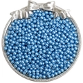 Sky blue 4mm pearl beads for DIY jewelry making displayed in a decorative silver tray - 4mm 10g/pack Approx 100pcs / Blue