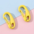 Pair of bright yellow enamel alloy lobster clasps for DIY jewelry and keychains - Yellow