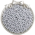 Bulk 4mm silver grey glass pearl beads with central hole for DIY jewelry making - 4mm 10g/pack Approx 100pcs / Light Gray