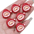 DIY Santa Claus acrylic beads with red hats and white beards for jewelry making - Solid Color Santa Claus