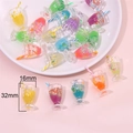 Ciondolo a tazza di frutta in resina per gioielli fai da te in formato mini 16x32mm - Tazza Noctilucente Media