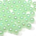 Light green iridescent acrylic beads with translucent pearl finish for DIY jewelry making - 10mm / Light Green (20 Pieces/Pack)