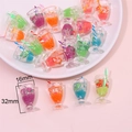 Ciondoli a tazza in resina colorata da 32mm con frutta per creazione gioielli fai-da-te - Tazza di Frutta Media Colore Brillante