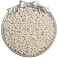 Packs of 4mm cream white round glass pearls with pre-drilled holes for jewelry making - 4mm 10g/pack Approx 100pcs / Beige