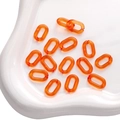 Eslabones abiertos de acrílico naranja translúcido para manualidades de joyería - Hebilla en U Transparente / 50 Piezas / Naranja