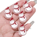 DIY Acrylic snowman beads with red hats for Christmas jewelry making and crafts - Transparent Snowman
