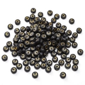 Black acrylic round beads with golden letter C for handmade DIY jewelry bracelets - 4x7mm (Aperture Approx 1mm) Black With Gold Letters 50 Pieces/Pack / Letter C