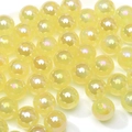 Translucent yellow mermaid acrylic beads with iridescent AB coating for DIY jewelry - 10mm / Yellow (20 Pieces/Pack)