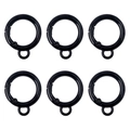 Set of 6 black glossy alloy spring ring buckles for DIY keychains and bags - 2 Pieces/Pack (Diameter 25mm, Height 31mm, Wire 4mm) / Black