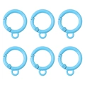 Set of 6 light blue round alloy spring O-rings for DIY bags and keychain accessories - 2 Pieces/Pack (Diameter 25mm, Height 31mm, Wire 4mm) / Blue