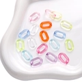 Eslabones acrílicos traslúcidos en colores macarrón para creación de joyas DIY - Hebilla en U Transparente / 50 Piezas / Colores Mezclados al Azar