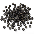Black acrylic flat round beads with gold horizontal stripe for DIY jewelry making - 4x7mm (Aperture Approx 1mm) Black With Gold Letters 50 Pieces/Pack / Letter I