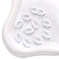 Eslabones de acrílico blanco en forma de marquesa para collares DIY y joyería artesanal - Hebilla Ovalada Sólida / 50 Piezas / Blanco