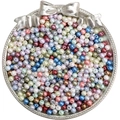 Various 4mm pearl beads in pastel colors on a silver tray for DIY jewelry making - 4mm 10g/pack Approx 100pcs / Random Mixed Colors